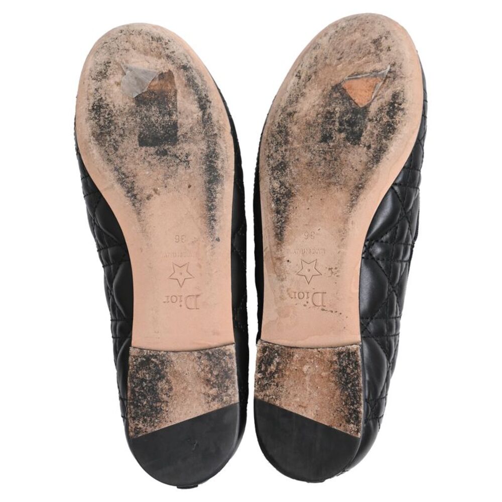 Dior Quilted Cannage Ballet Flats in Black Calf Leather - Picture 6 of 8